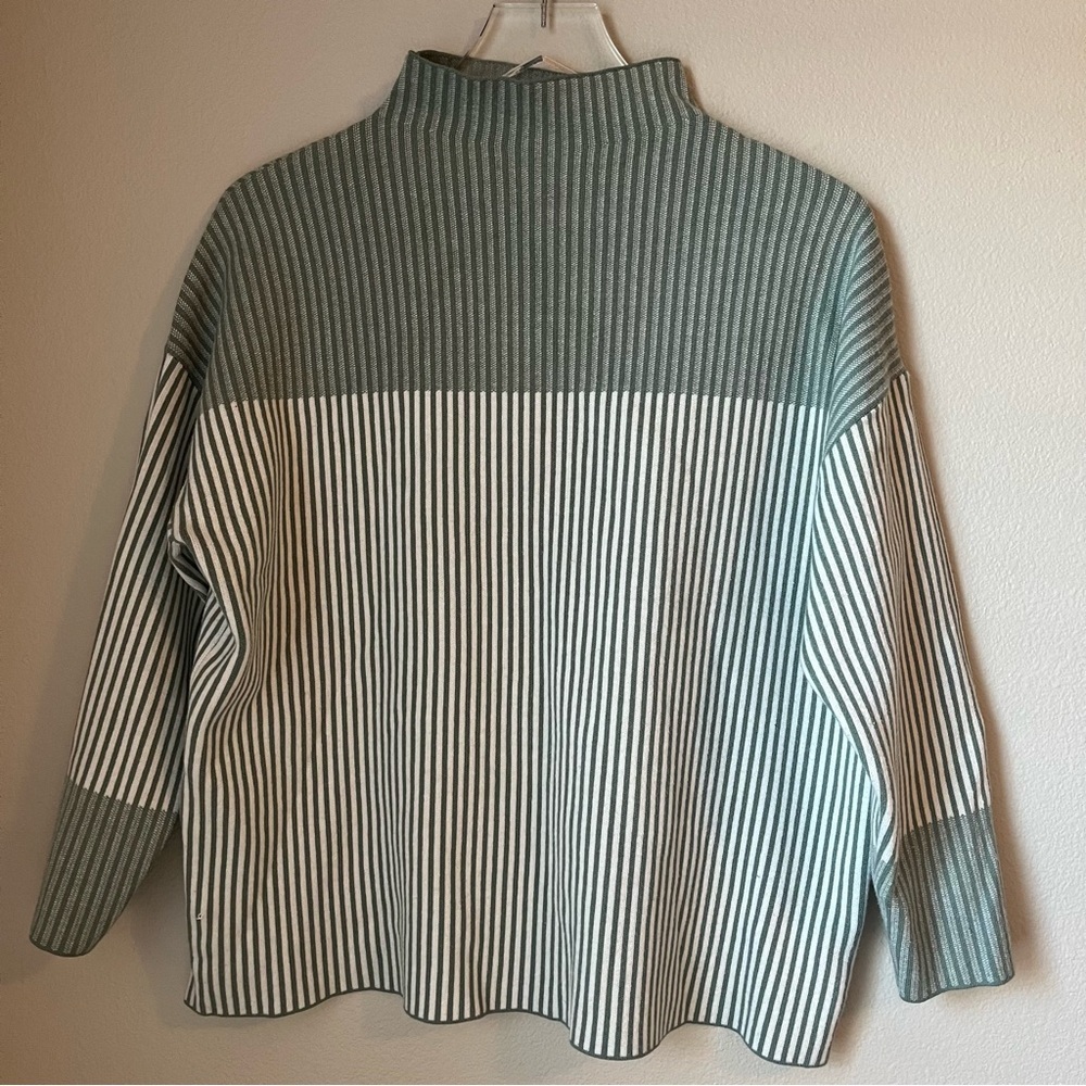 Rachel Zoe Mock Neck Drop Shoulder Striped Sweater Size 1X